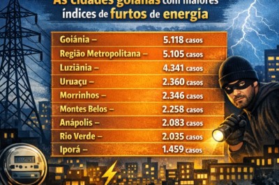 Energia furtada em 2025 no estado de Goiás daria para iluminar a capital inteira por 6 dias