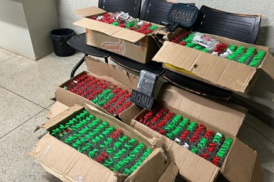 ROMU apreende quase mil frascos de lança perfume  e prende suspeitos por tráfico em Aparecida