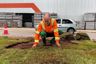 Prefeitura planta 104 mil m² de grama em Goiânia